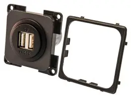 BBA dubbele USB contactdoos - grey