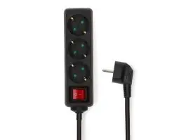 Nedis ESOC350F2BK 3-weg stekkerdoos - 5 Meter