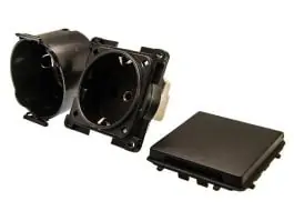 BBA 230 Volt schuko Contactdoos - black