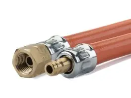 Gimeg 3 meter 1/4" links x snelkoppeling pvc gasslang