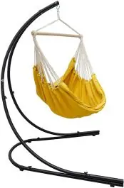 AMANKA XXL hangstoel met hangstoelframe - Yellow