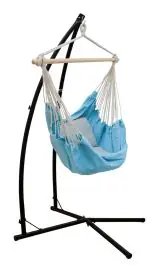 AMANKA hangstoel met 2 kussen en hangstoelframe - Blue