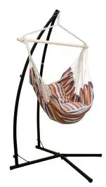 AMANKA hangstoel met 2 kussen en hangstoelframe - Striped
