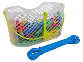 Bo-Camp waslijn met 50 wasknijpers